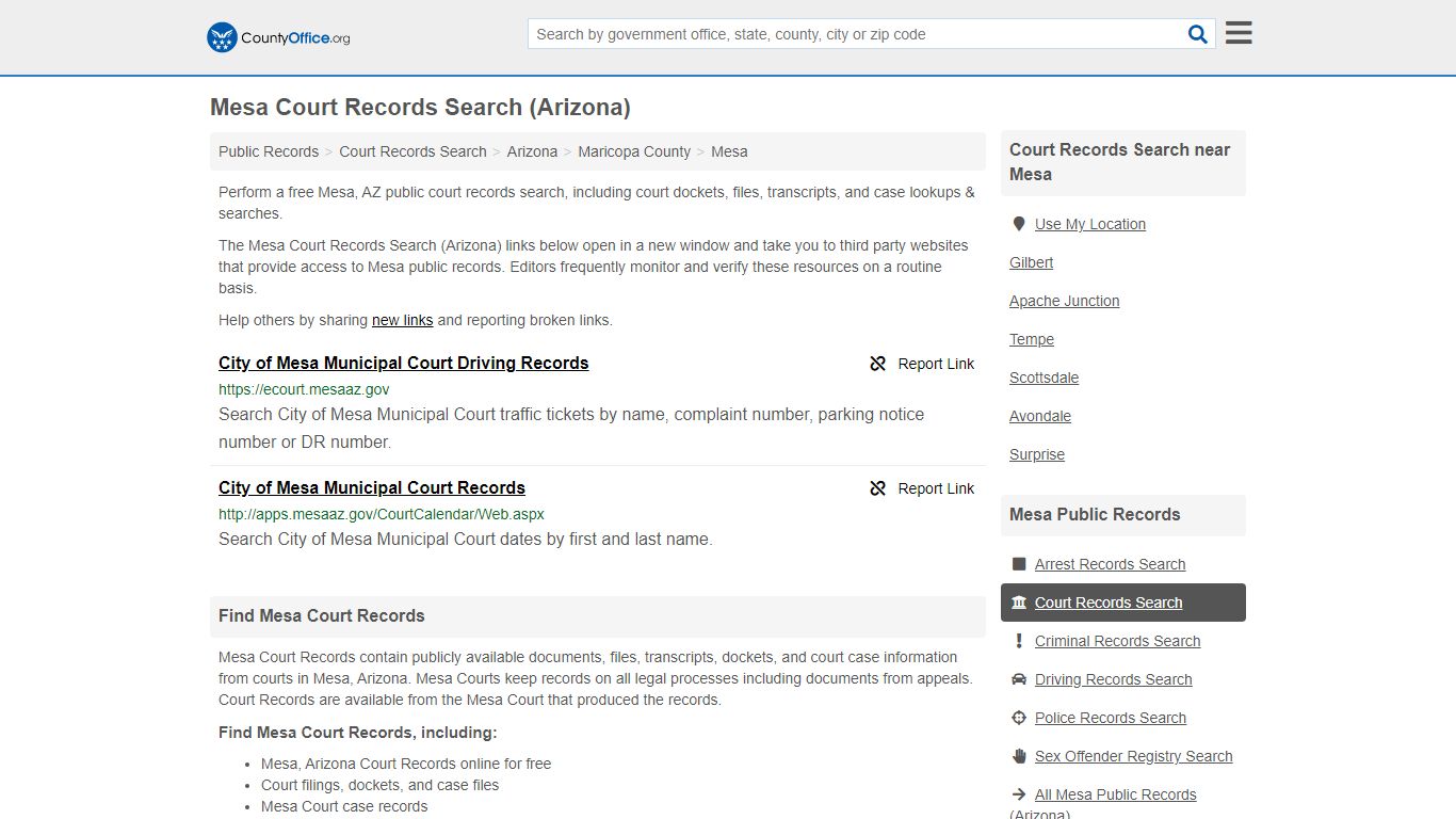 Court Records Search - Mesa, AZ (Adoptions, Criminal ...
